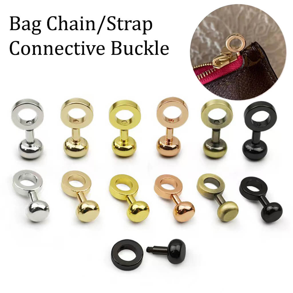 6 Pieces Copper Zipper Insert Buckle Purse Bag Chain