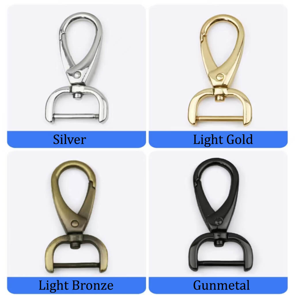 Silver D-Ring Swivel Snap Hook - Multiple Sizes
