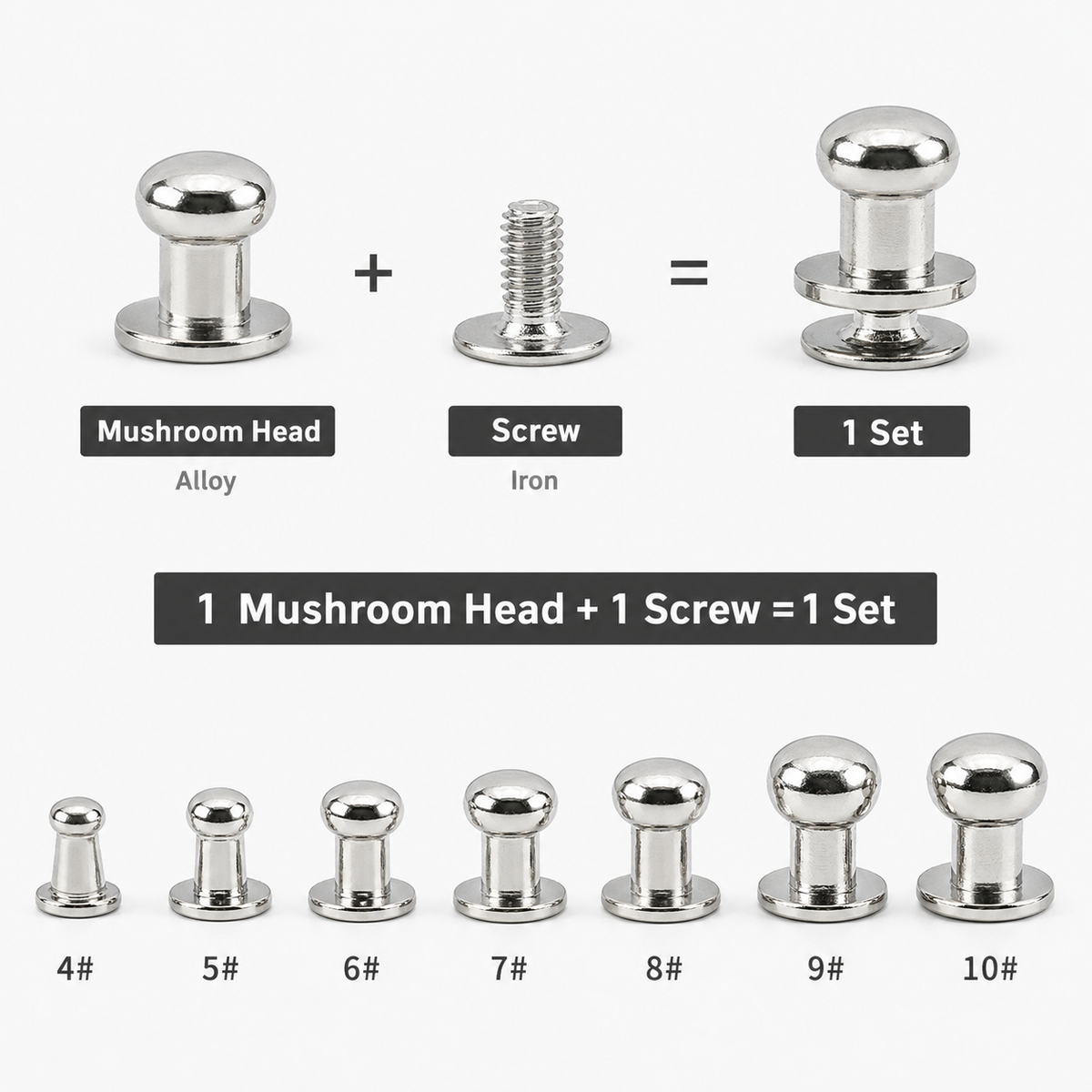 Ball Head Stud Screw Back Nipple Rivet Stud Strap Stopper