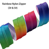 Rainbow Nylon Zippers Colorful Zippers for Sewing Crafts Nylon Coil Sew Zipper