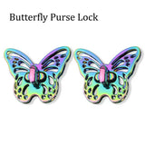 Rainbow Iridescent Butterfly Purse Turn Lock Butterfly Purse Lock Turn Lock Twist Lock Handbag Purse Bag Making Supplies Hardware