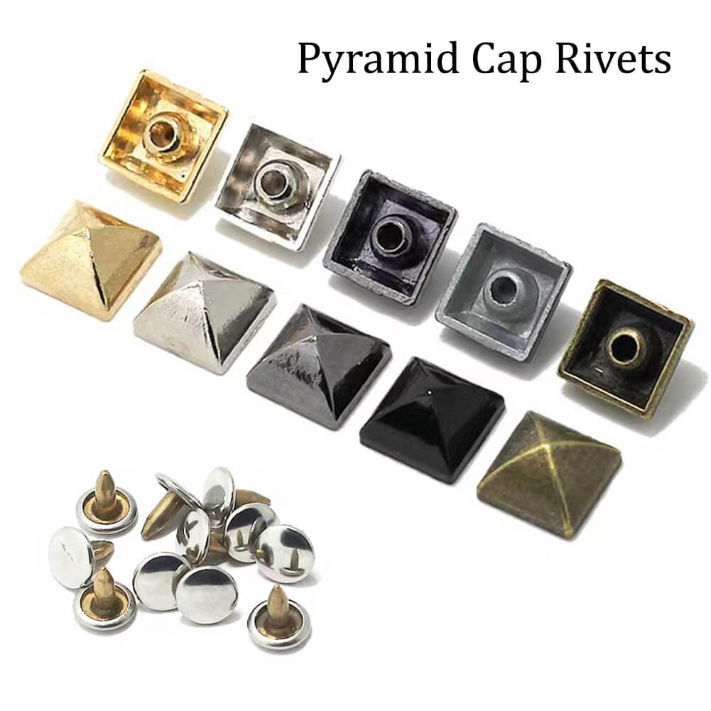  Kamas Silver Pyramid Claws rviets for Leather Square