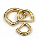 Solid Brass Seamless-D-Rings for Straps Bag Purse Belting Leathercraft