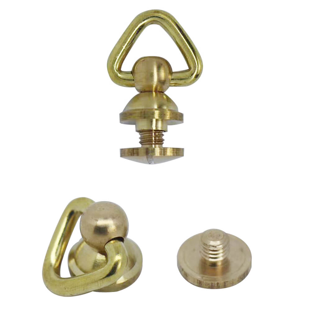 Brass Chain Connector screw back rivet with ring Brass Rivet Screw Back