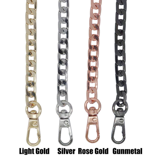 flat Chain Strap Handbag Chains Purse Chain Straps Shoulder Cross Body Replacement Straps with Metal Buckles