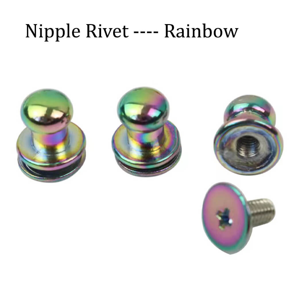 Rainbow Screw Back with screw, nipple Screw Button Screw Back