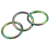 Rainbow Round spring hook ring Round Push Gate Metal Snap Open Hooks