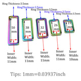 Rainbow Flat Square Buckle Bag Making Hardware Metal Rectangle Ring Webbing Belts Buckle for Handbag Leather Craft DIY Accessories