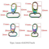 Rainbow Trigger Snap Hook Zinc Alloy Metal Swivel Clasp Lobster Claws Hooks Hardware