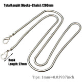 Snake Chain Shoulder Bag Chain Replacement Snake Bone Chain Bag Iron Cuban Flat Link Chain Strap Handbags Accessories Replacement Chains for Wallet Purse