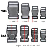 Plastic Buckles Quick Side Release for Luggage Straps, Pet Collar, Backpack Repair, Dual Adjustable Ends, Black