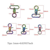 Rainbow Swivel Snap Hook Pet Spring Snap Hook Clasp Rainbow Trigger Snap Hook Zinc Alloy Metal Swivel Clasp Lobster Claws Hooks Hardware