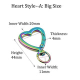 5 PCS Heart Spring Ring Swivel Hooks--Rainbow