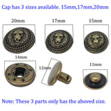 Exquisite Shape Fashion snaps  Antique Snap Button Bronze Vintage Snap