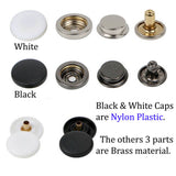 Metal Snap Button Heavy Duty Snaps for Leather,Bracelets,Jeans,Crafts