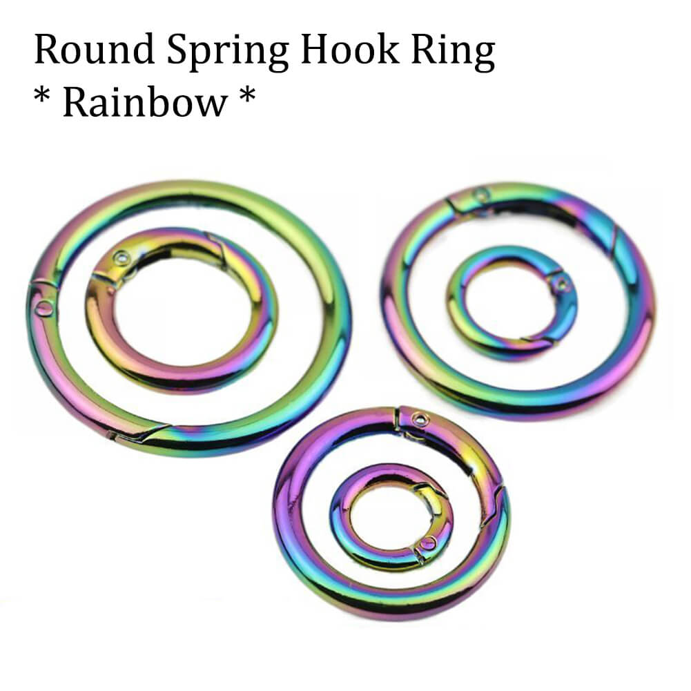 10-50-100pcs 19-25mm Rainbow Custom Diy Metal Flat O Split Circle Easy Open  key ring Buckle Hook Clasp Hardware For Handbags - AliExpress