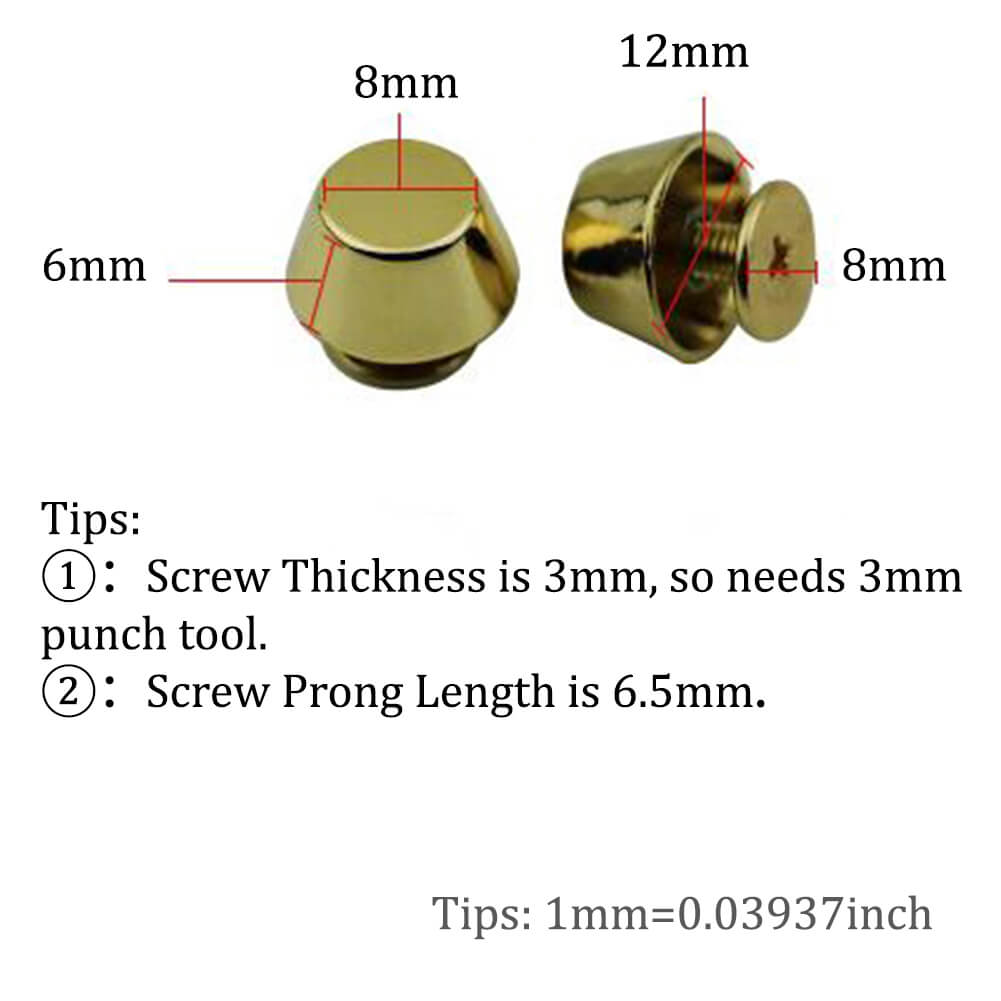 Purse Metal Feet 0.59″, 15mm – 50/100PCs
