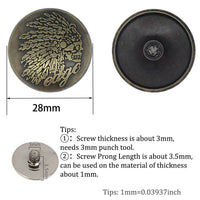 leather Screw Buttons Leathercraft Screw Rivet Leather Decoration buttons 