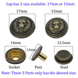 Metal Decorative Snap Buttons Fasteners Bronze Crafts Exquisite Shape