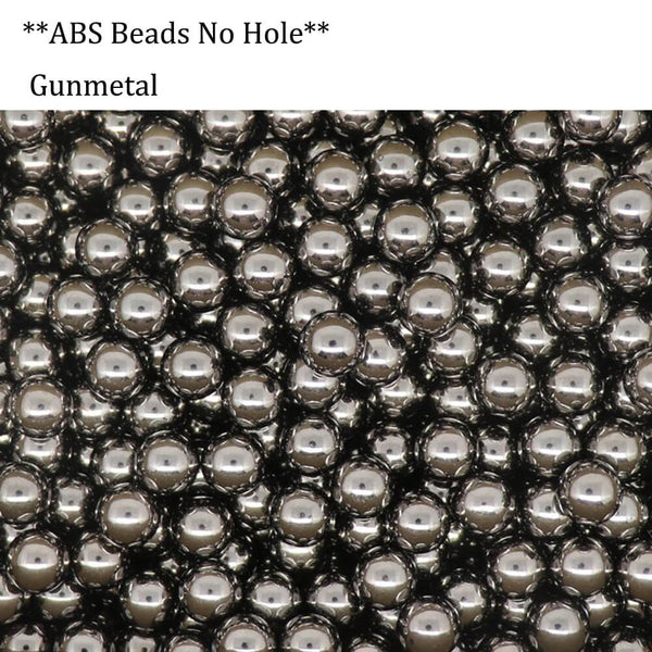 Gunmetal ABS Pearl Beads No Hole Crafts Loose Spacer Bead Assortment