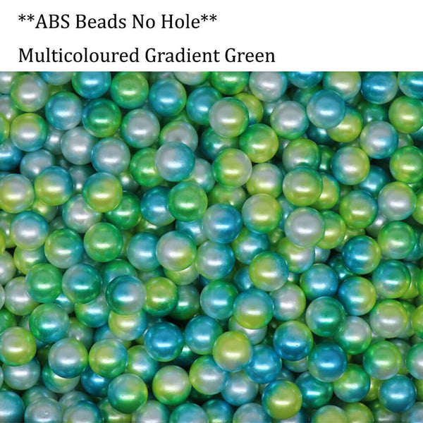 Multicoloured Gradient Green ABS Pearl Bead No Hole Craft Loose Beads