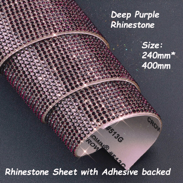 Rhinestone Sheet W Adhesive backed--Deep Purple rhinestone