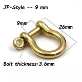 Solid Brass U Lock Clasp W Screw Rod Keychain Hook Screw Pin Shackles