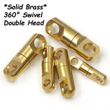 5 PCS 360° Swivel Double Head Hook Connector--Solid Brass