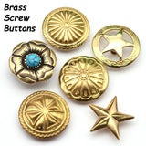 Brass Screw Buttons Leathercraft Screw Rivet Leather Decoration Concho