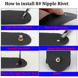 Rainbow Screw Back with screw, nipple Screw Button Screw Back for Leather Tags