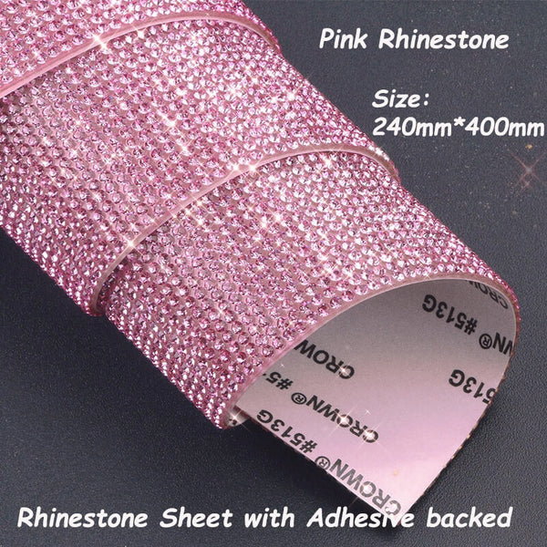 Rhinestone Sheet W Adhesive backed--Pink Rhinestone