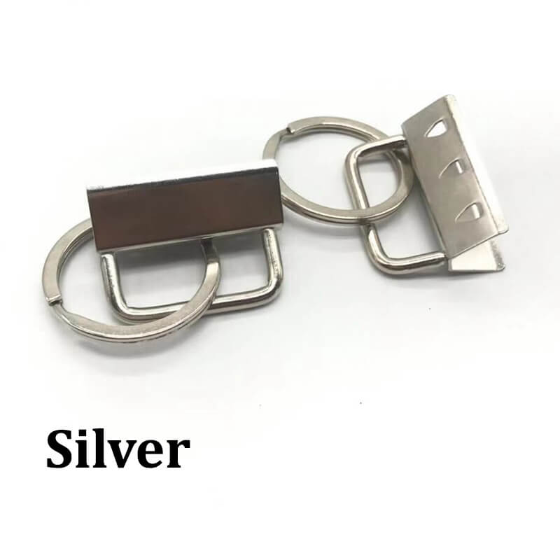 50/30Pcs Key Fob Hardware Silver Tone Key Chain Fob Wristlet with Key Ring  for Wristlet Keychain Key Lanyard Hardware Supplies - AliExpress