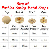 Colorful Snap Fasteners Heavy Duty Metal Snaps For Leather Snaps Metal Snap Buttons