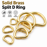 Solid Brass Split D Rings for Straps Bags Purse Belting Leather D Ring