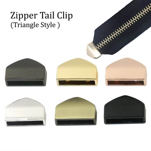 Triangle Style Alloy Zipper End Tail Clips Buckle Stop Tail Head Triangle Bottom Repair Replacement with Screws for Pants, Jackets, Jeans Clothes Slider Zipper Fastener Lock