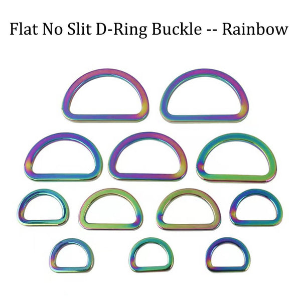 Flat Rainbow NO Split D Rings for Straps Bag Purse Belting Leather D-Ring Leathercraft