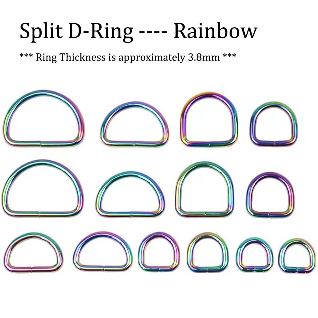 Rainbow Split D Rings for Straps Bag Purse Belting D-Ring Leathercraft ...