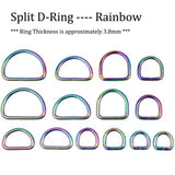 Rainbow Split D Rings for Straps Bag Purse Belting D-Ring Leathercraft