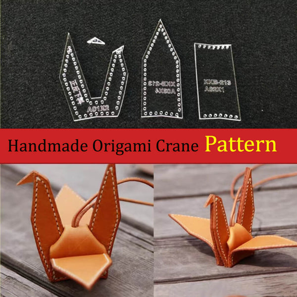 Handmade Origami Crane Patterns Acrylic Template Leather Pattern Acrylic Leather Pattern Leather Templates for Bags