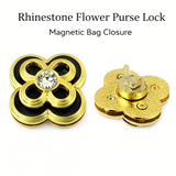  Rhinestone Flower Magnetic Snaps Magnetic Purse Lock Magnetic Purse Lock Purse lock with Magnetic Snap charm flower bag lock snap lock purse hardware