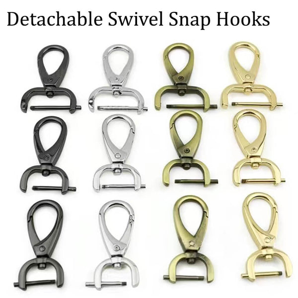 Detachable Swivel Snap Hooks Purses Clasps with Screw Bar Replacement D-Rings Swivel Snap Hooks