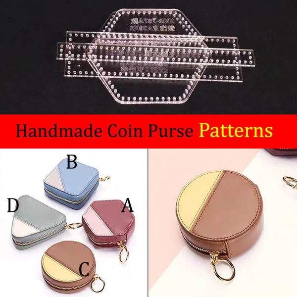 Handmade Coin Purse Patterns Acrylic Template Leather Pattern Acrylic  Leather Pattern Leather Templates for Bags – SnapS Tools