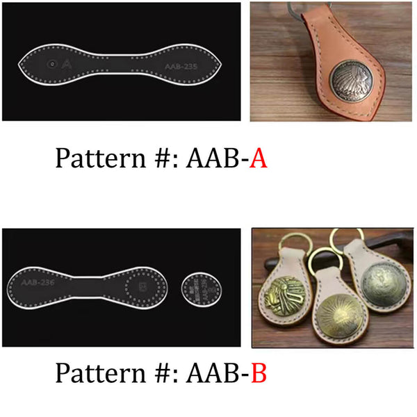 Pattern Key Strap Handmade Keychain Pendant Patterns Acrylic Template Leather Pattern ...