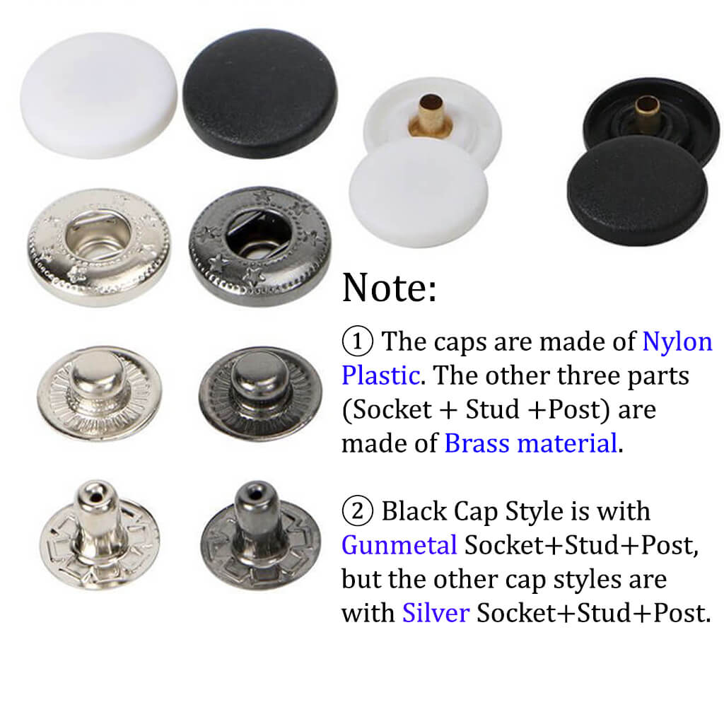 Colorful Snap Fasteners Heavy Duty Metal Snaps For Leather Snaps Metal ...