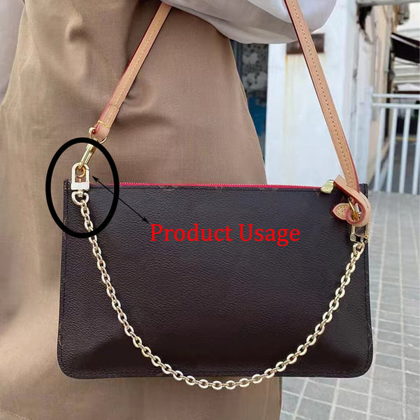  6 Pieces Copper Zipper Insert Buckle Purse Bag Chain
