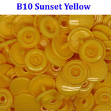 Glossy B10 Sunset Yellow Snap Fasteners For Fabric KAM Plastic 