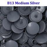 B13 Medium Silver KAM Snap Button Kit KAM Plastic Snaps KAM Snap Sizes