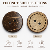 Natural Coconut Shell Two-Holes Buttons Sewing Accessories Decorative Buttons