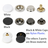 Metal Snap Button Heavy Duty Snaps for Leather,Bracelets,Jeans,Crafts
