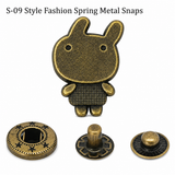 S-09 fashion spring metal snaps Antique Snaps Button Bronze Vintage Metal Snaps